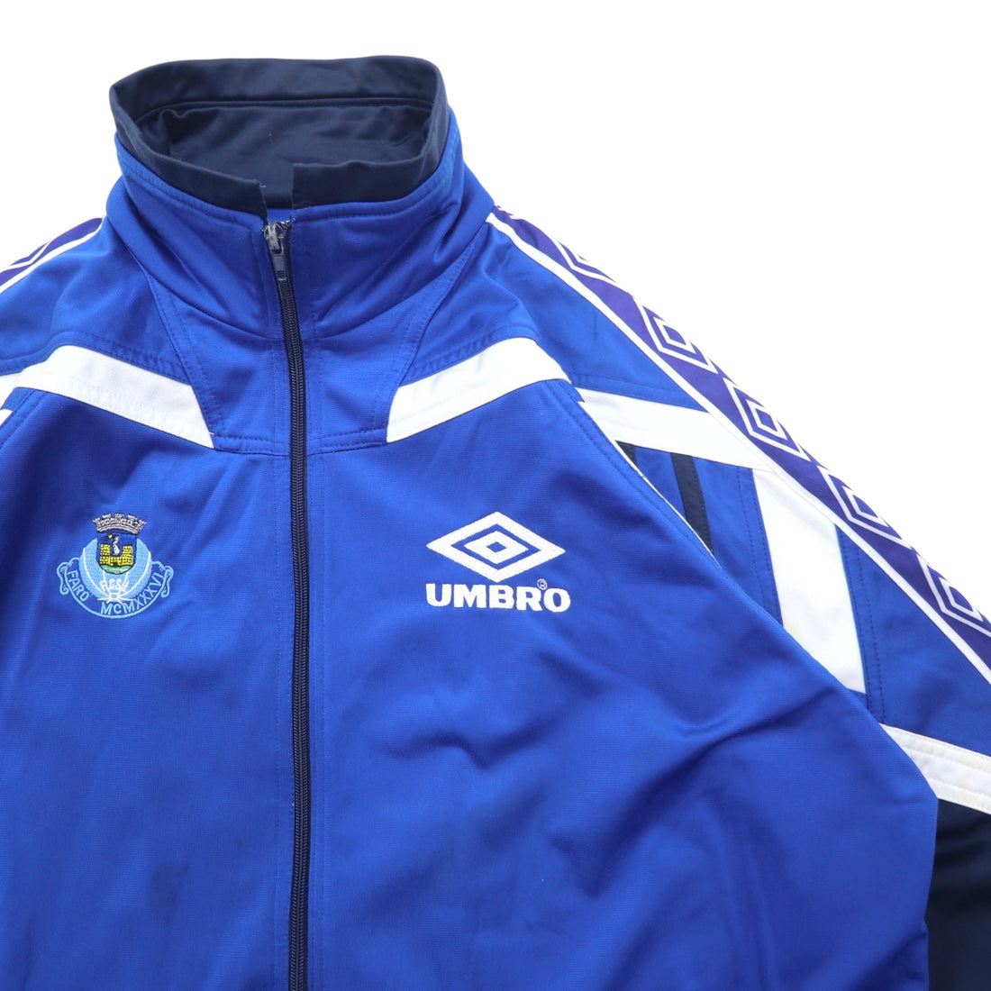 UMBRO 90s Track Jacket Jersey L Blue Polyester Logo Embroidery Tape Logo
