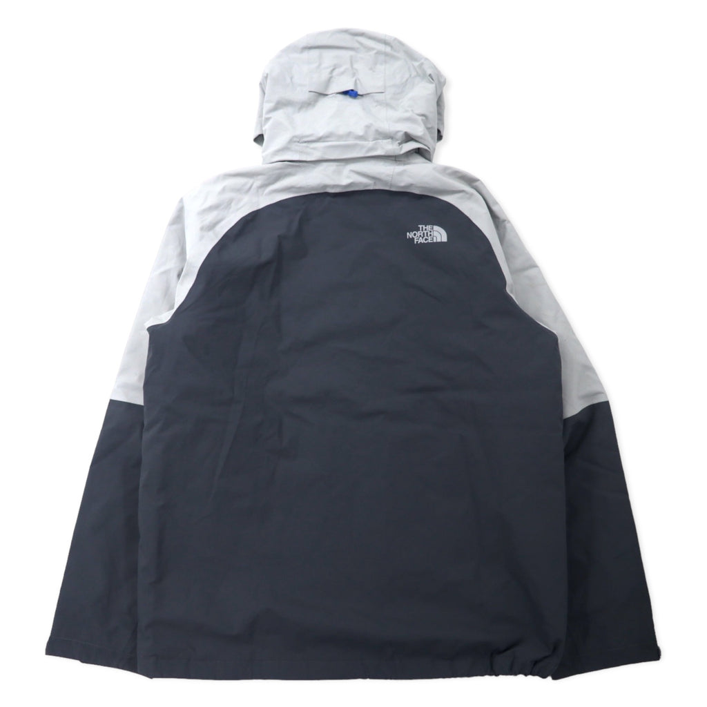 THE NORTH FACE Mountain Parka M Gray Polyester Waterproof Breathable Hyvent Logo Print Detachable Hood