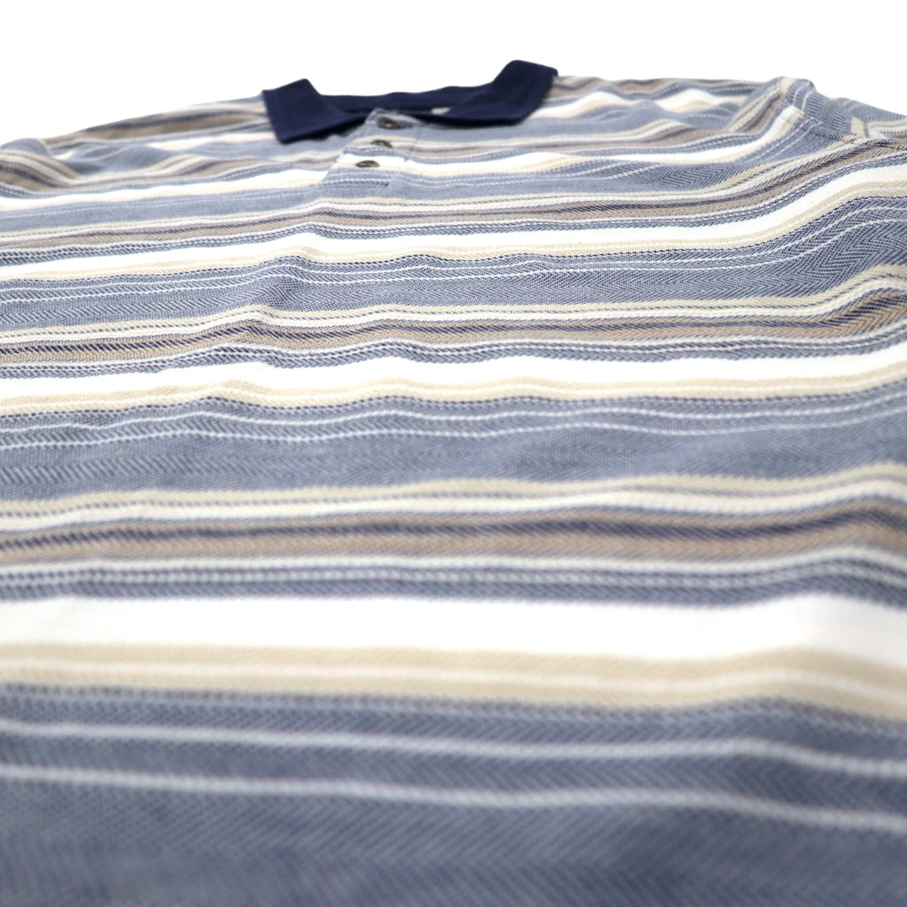 Lee SPORT 90s Striped Polo Shirt, Large, Blue, Multicolor, Cotton