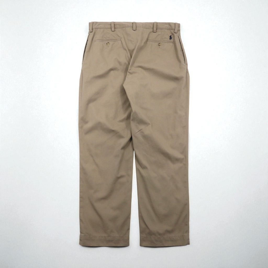 Polo Ralph Lauren 90年代 2タック ワイド チノパンツ ポロチノ L ベージュ プリーツ