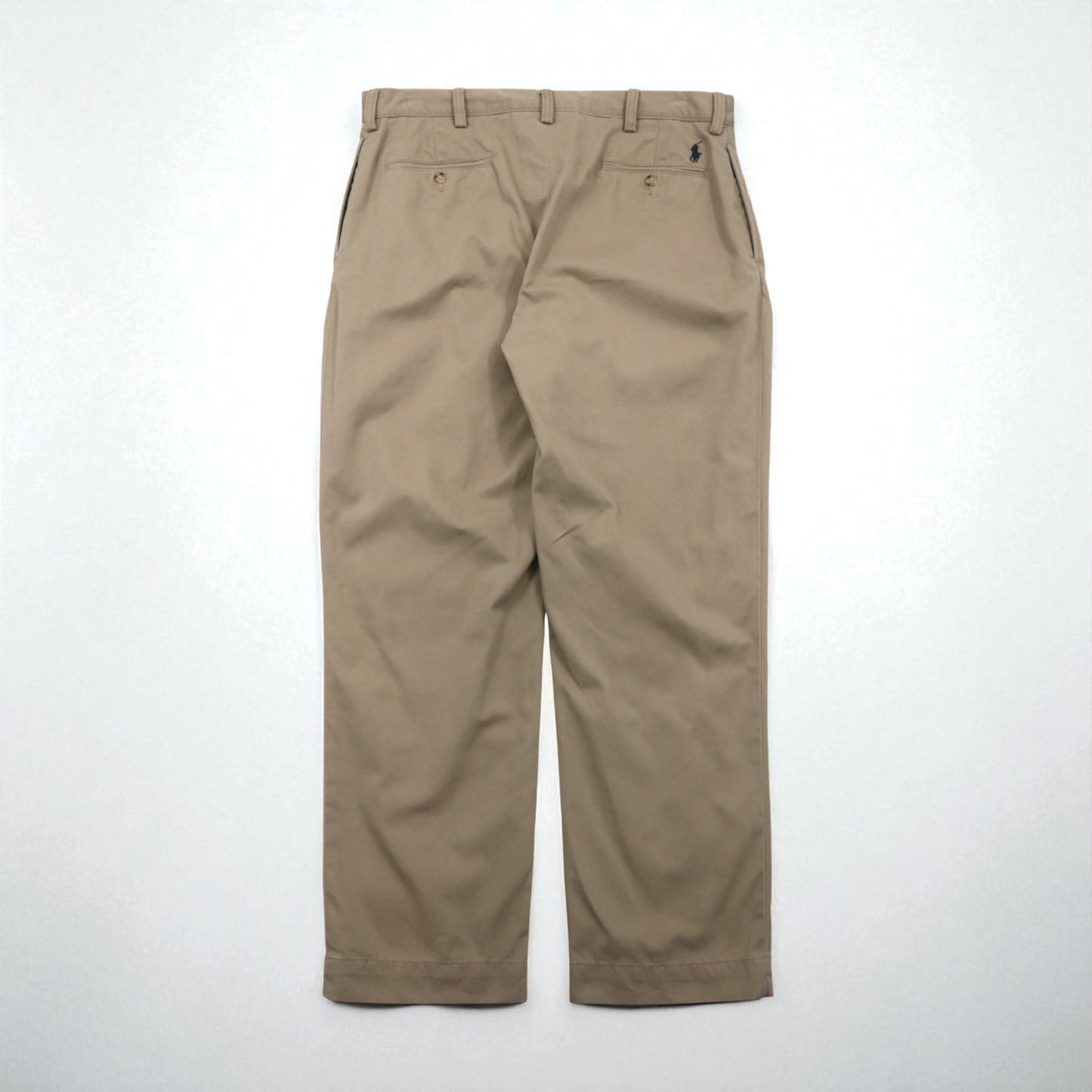 Polo Ralph Lauren 90s Wide-leg Pleated Chino Pants, Size L, Beige