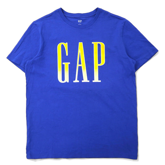 日本然リトテ-古着オンライン-GAP ロゴプリント Tシャツ L ブルー コットン GRADIENT LOGO CRISP ROYAL BL TEE 579588-03-GAP Logo Print T-Shirt L Blue Cotton GRADIENT LOGO CRISP ROYAL BL TEE 579588-03