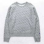 Champion Reverse Weave All-Over Print Sweatshirt, XL, Gray, Blue Single Tag, Reprint, Made in Honduras