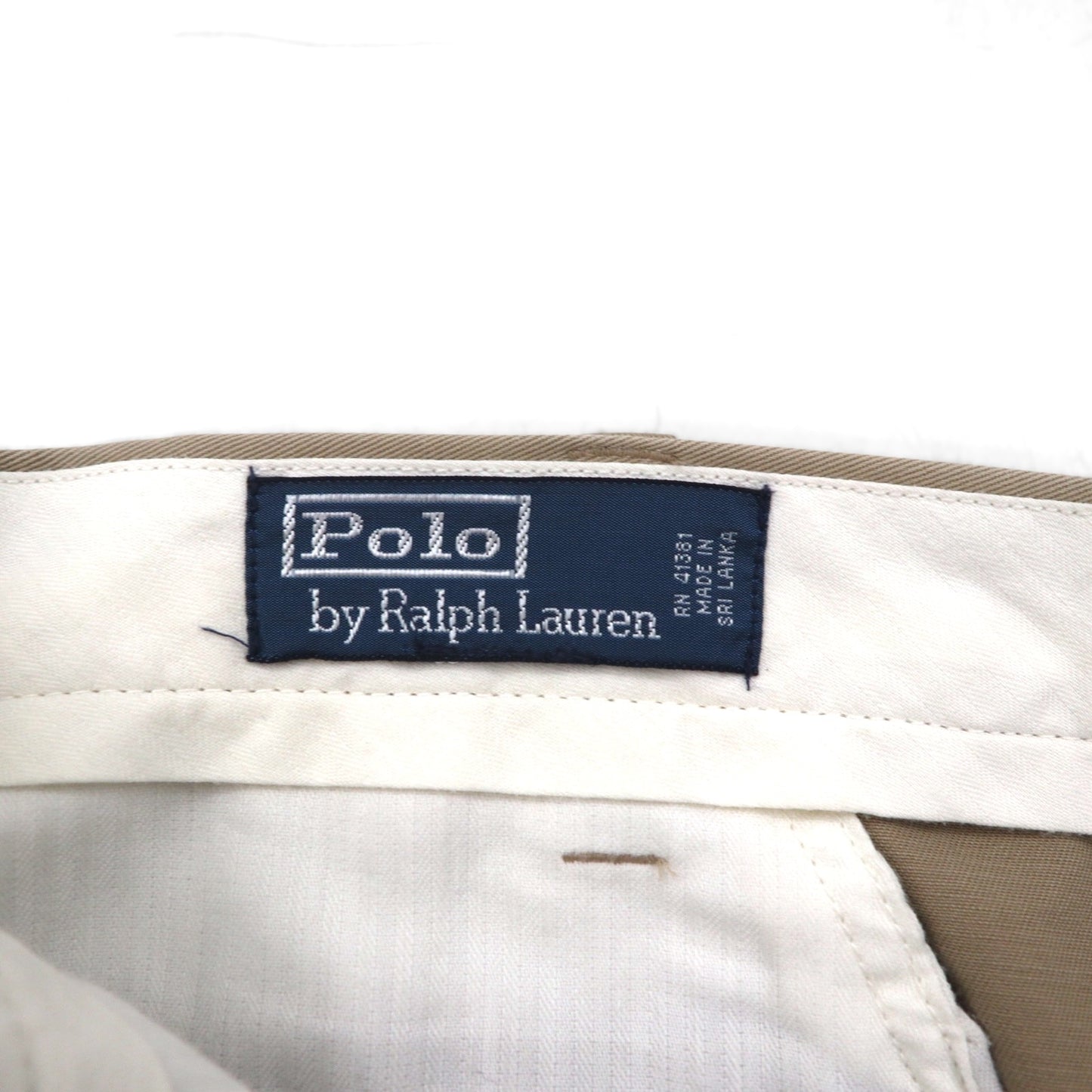 Polo Ralph Lauren 90s Wide-leg Pleated Chino Pants, Size L, Beige