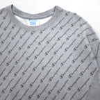 Champion Reverse Weave All-Over Print Sweatshirt, XL, Gray, Blue Single Tag, Reprint, Made in Honduras