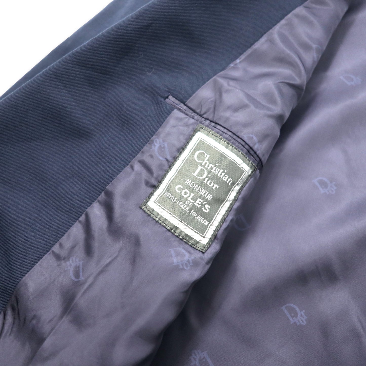 Christian Dior MONSIEUR USA製 ダブル テーラードジャケット L ネイビー ウール ギャバジン オールド