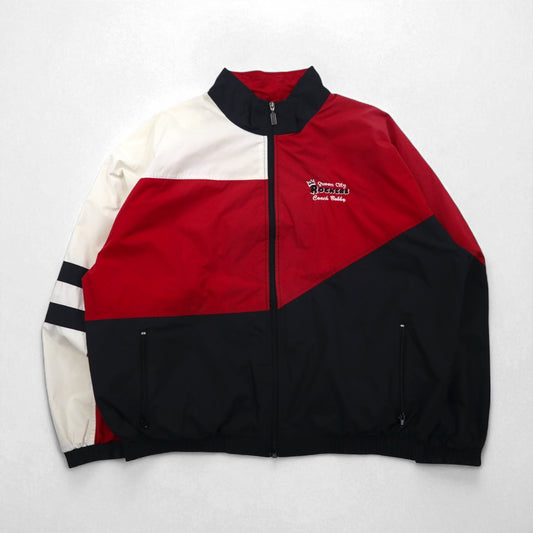 90s Vintage Windbreaker Holloway 90年代 ナイロンジャケット ジャージ XL クレイジーパターン カラーブロック Queen City Rockers