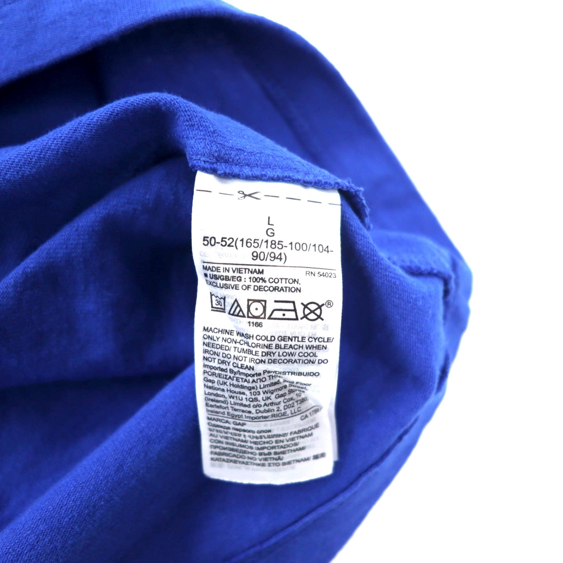 GAP ロゴプリント Tシャツ L ブルー コットン GRADIENT LOGO CRISP ROYAL BL TEE 579588-03