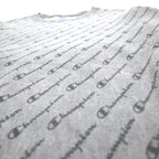 Champion Reverse Weave All-Over Print Sweatshirt, XL, Gray, Blue Single Tag, Reprint, Made in Honduras