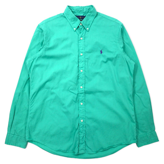RALPH LAUREN ボタンダウンシャツ L グリーン コットン FEATHER WEIGHT TWILL スモールポニー刺繍
