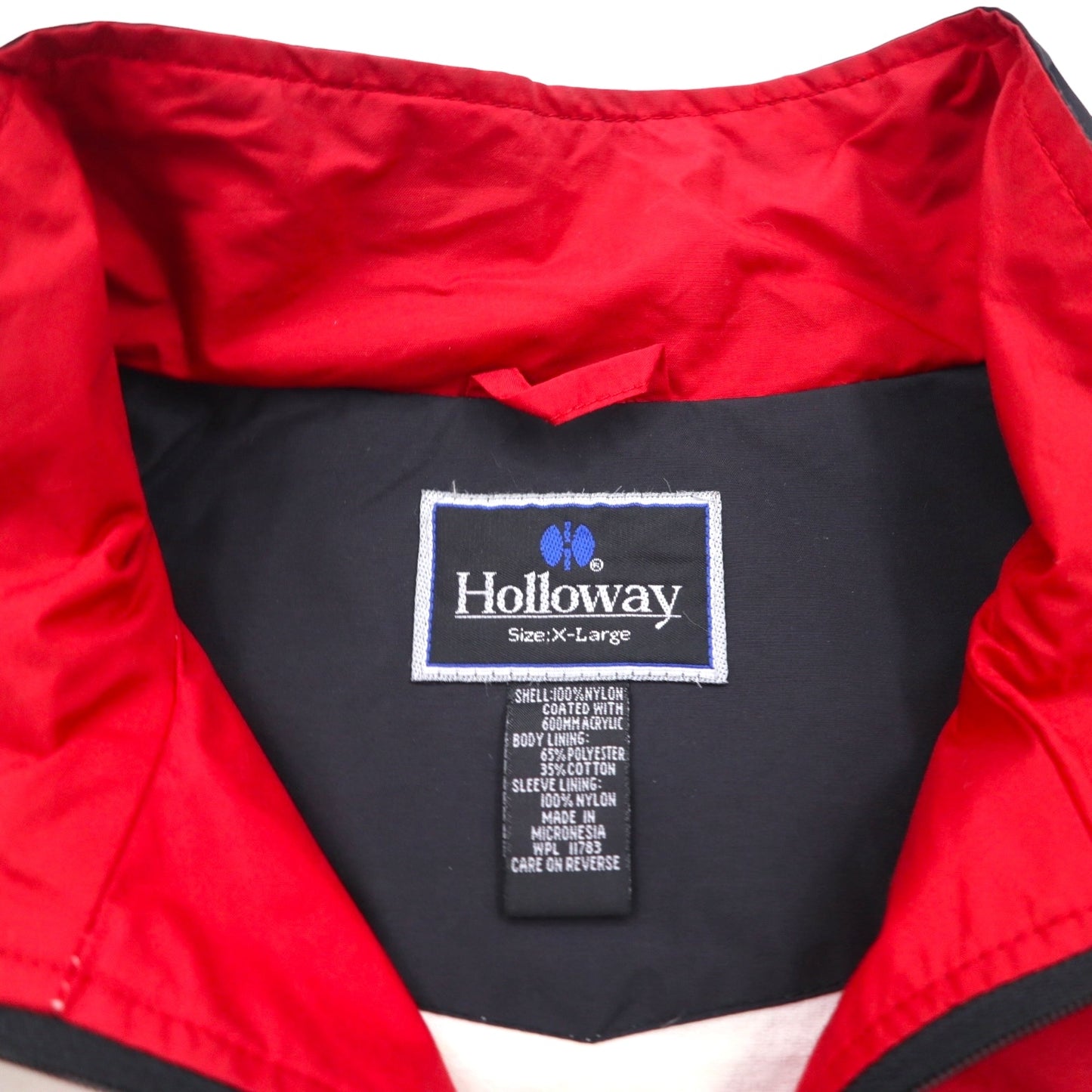 90s Vintage Windbreaker Holloway 90s Nylon Jersey Jacket, Size XL, Crazy Pattern, Color Block, Queen City Rockers