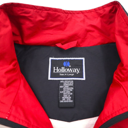 90s Vintage Windbreaker Holloway 90s Nylon Jersey Jacket, Size XL, Crazy Pattern, Color Block, Queen City Rockers