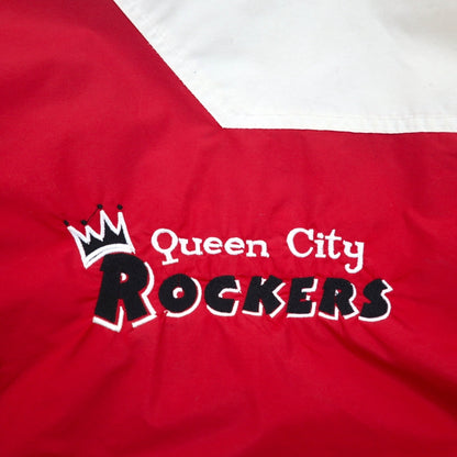 90s Vintage Windbreaker Holloway 90s Nylon Jersey Jacket, Size XL, Crazy Pattern, Color Block, Queen City Rockers