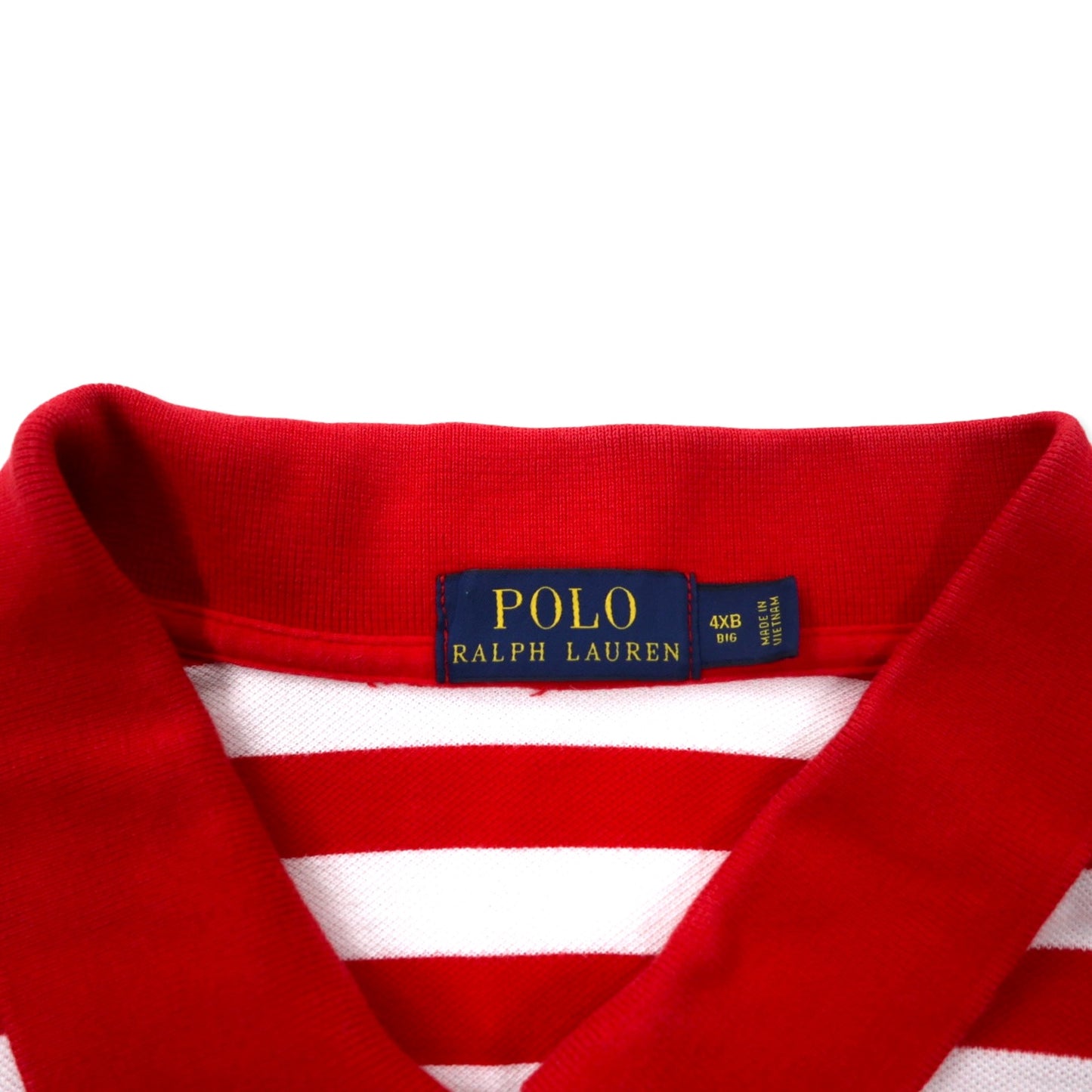 POLO RALPH LAUREN ボーダー ポロシャツ 4XB BIG レッド ホワイト コットン ビッグサイズ スモールポニー刺繍