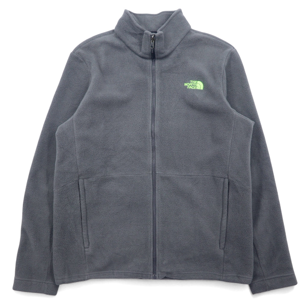 日本然リトテ-古着オンライン-THE NORTH FACE フリースジャケット L グレー ポリエステル ロゴ刺繍 ドローコード エルサルバドル製-THE NORTH FACE fleece jacket L gray polyester logo embroidery drawcord El Salvador Made