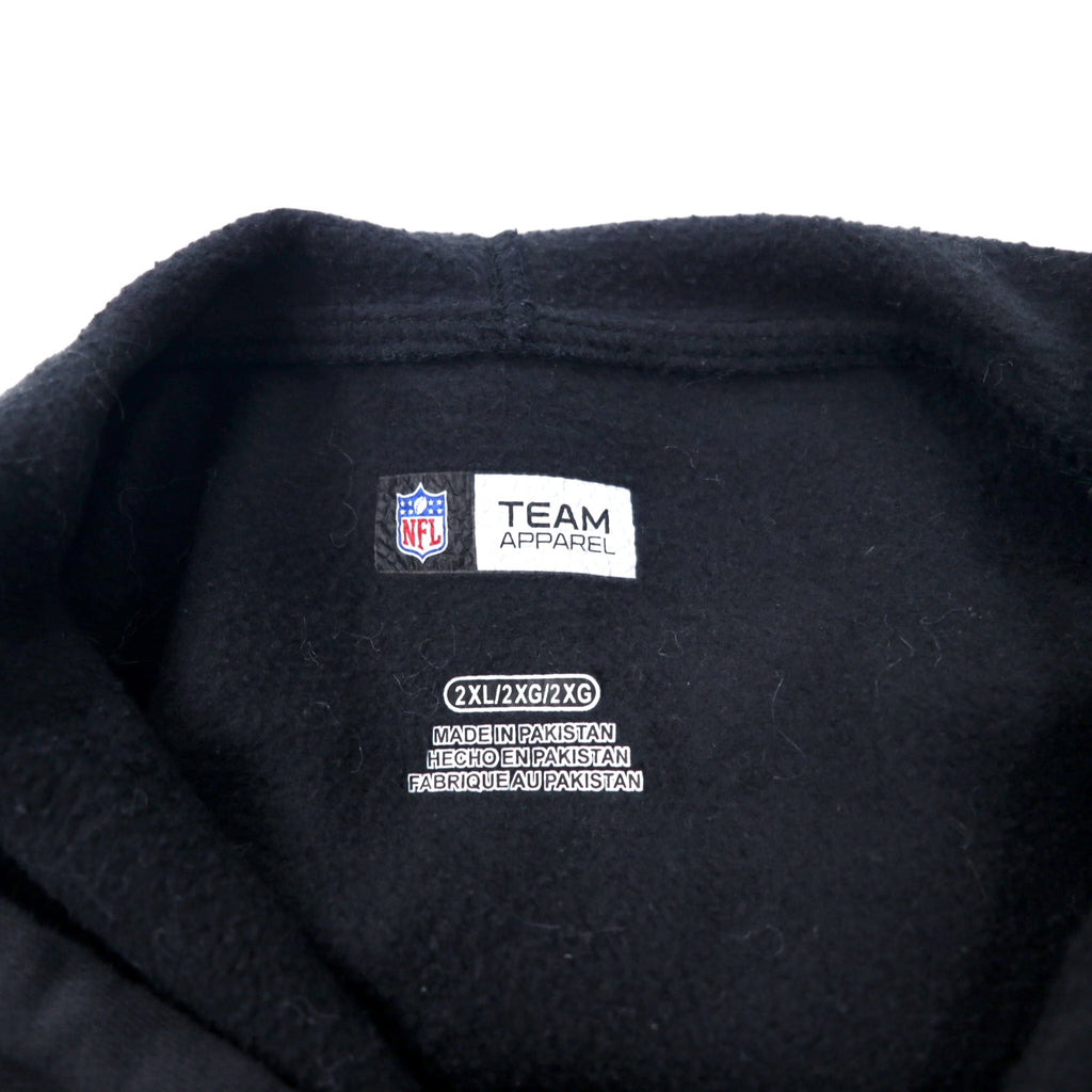 NFL TEAM APPAREL Pullover Hoodie 2XL Black Cotton Fleece Lining CINCINNATI BENGALS Big Size Made in Pakistan