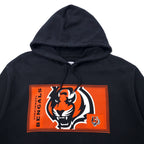 NFL TEAM APPAREL Pullover Hoodie 2XL Black Cotton Fleece Lining CINCINNATI BENGALS Big Size Made in Pakistan
