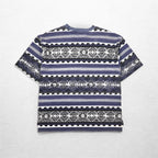 90年代 weekends ネイティブ柄 Tシャツ L グレー 総柄 ボーダー コットン 未使用品