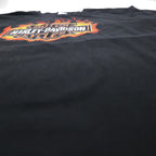 HARLEY DAVIDSON USA製 DELTA ボディ ファイヤーパターン Tシャツ 2XL ブラック ロゴプリント PRO WEIGHT