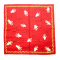 日本然リトテ-古着オンライン-BVLGARI イタリア製 シルク スカーフ レッド 総柄 davide pizzigoni ハンドモチーフ-BVLGARI Italy Made Silk Scarf Red Patterned Davide Pizzigoni Hand Motif