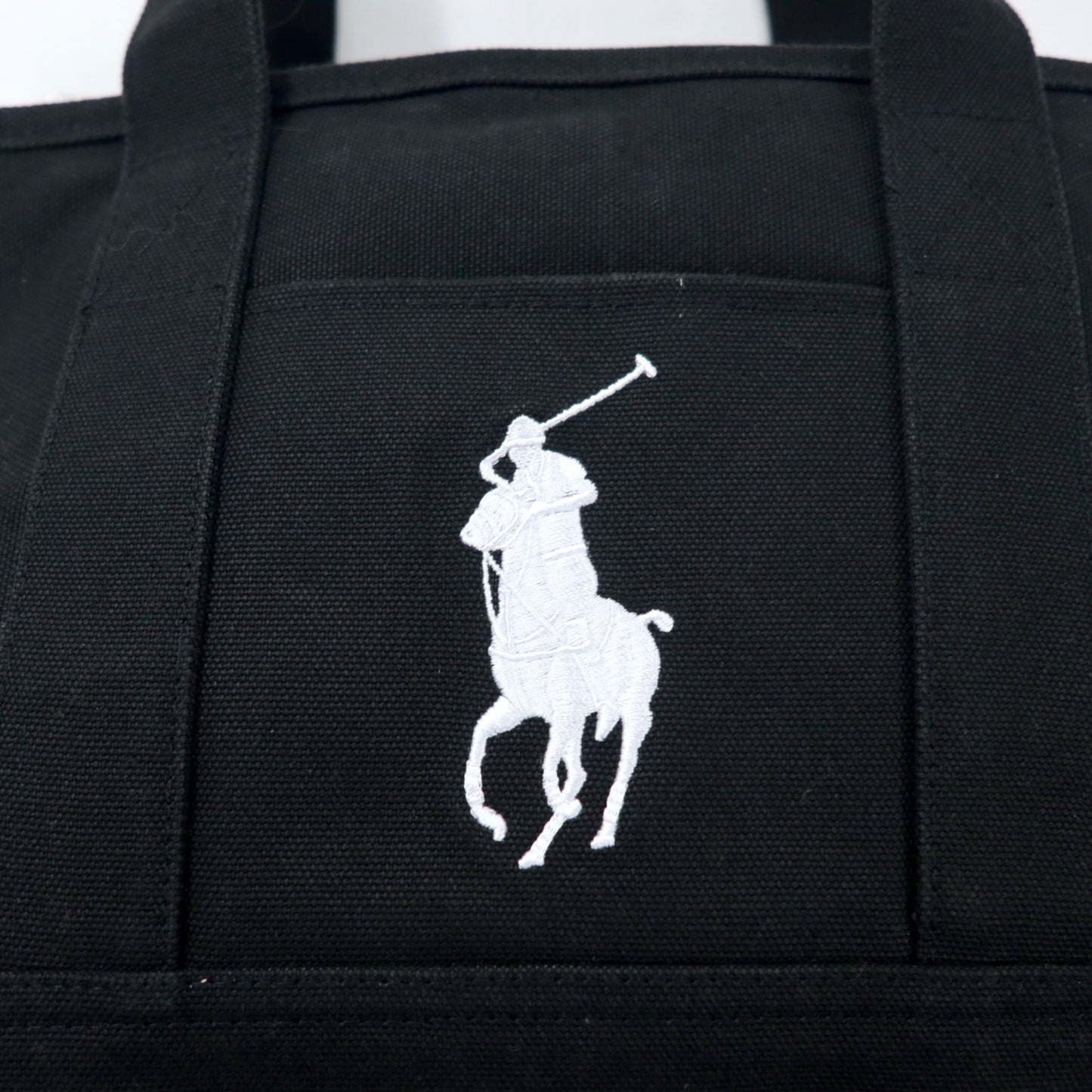 POLO RALPH LAUREN トートバッグ ブラック キャンバス ビッグポニー刺繍