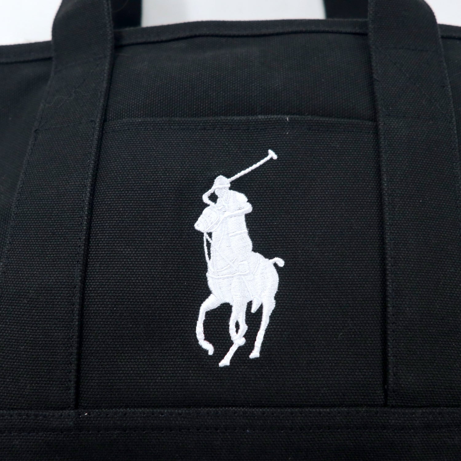 POLO RALPH LAUREN Tote Bag Black Canvas Big Pony Embroidery – 日本