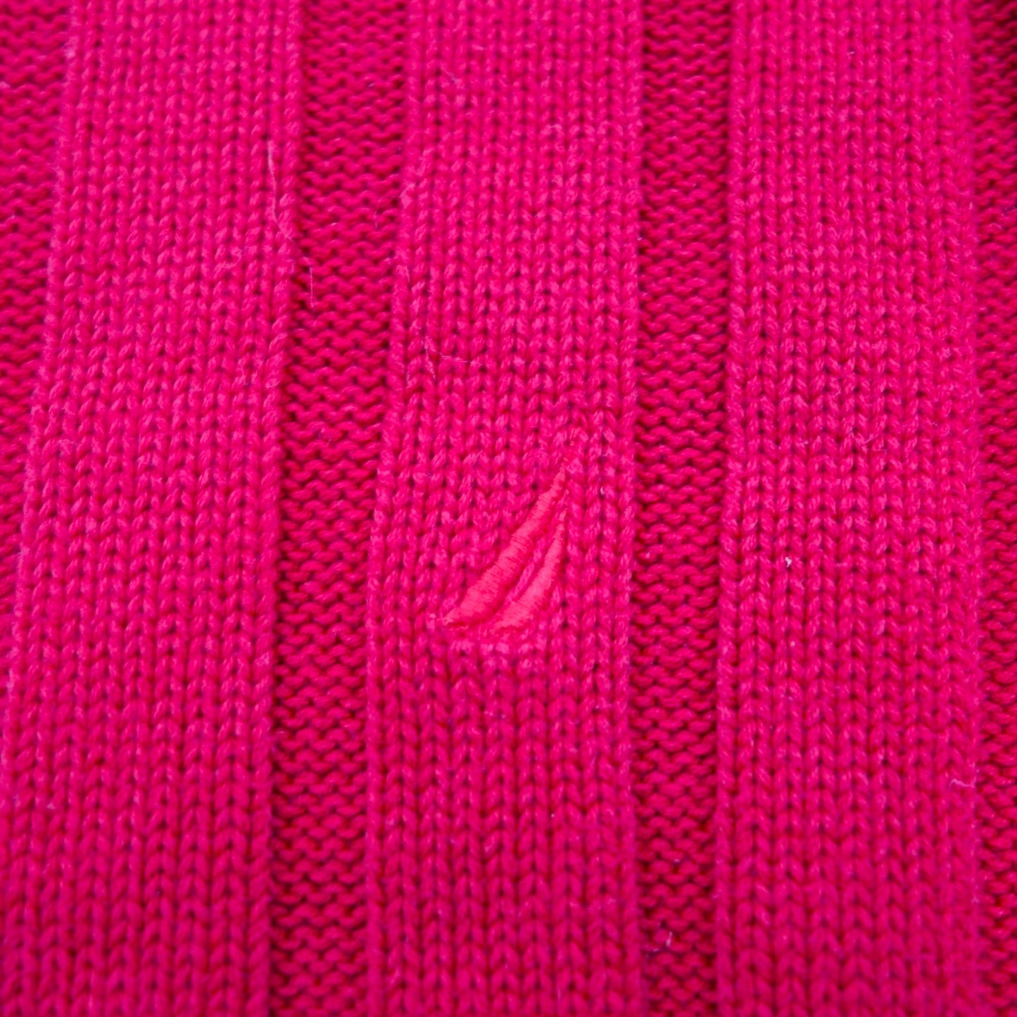 NAUTICA 90s Cable Knit Cotton Knit Sweater, Size L, Red, Low Gauge