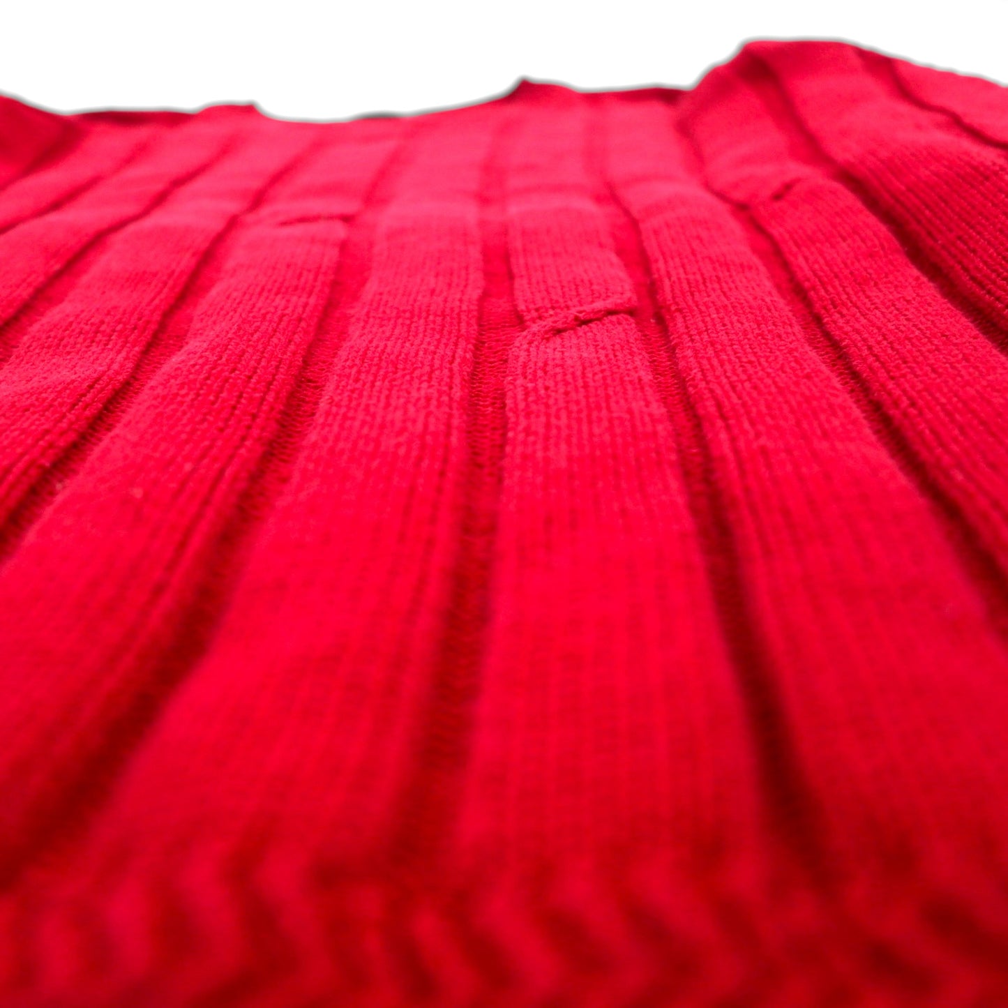 NAUTICA 90s Cable Knit Cotton Knit Sweater, Size L, Red, Low Gauge