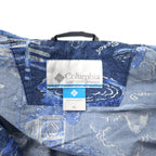 Columbia Hazen Patterned Jacket XL Blue All Over Pattern Nylon Water Repellent Packable HAZEN PATTERNED JACKET PM3728
