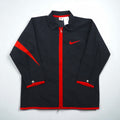 NIKE 90s Silver Tag Nylon Jacket Jersey Size M Black with Big Swoosh