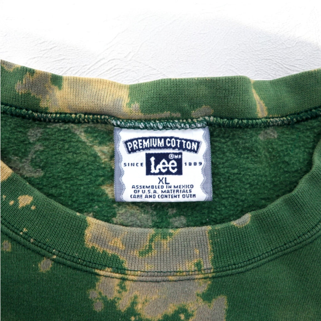 Lee 90s Pathway SKATEBOARDS Sweatshirt XL Green Tie-dye Premium Cotton Made in Mexico