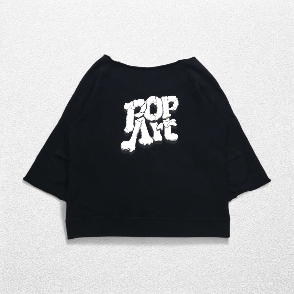 SUNSEA Cut-off POP ART Sweatshirt FREE Black Front Pocket