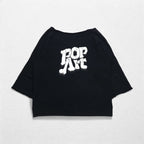 SUNSEA Cut-off POP ART Sweatshirt FREE Black Front Pocket