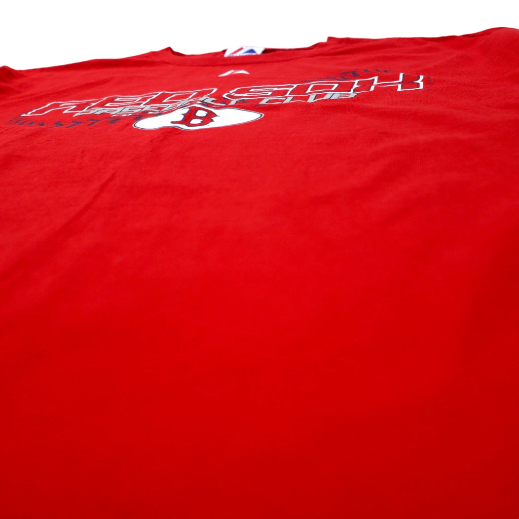 majestic USA製 00年代 MLB プリント Tシャツ L レッド コットン RED SOX BASEBALL CLUB
