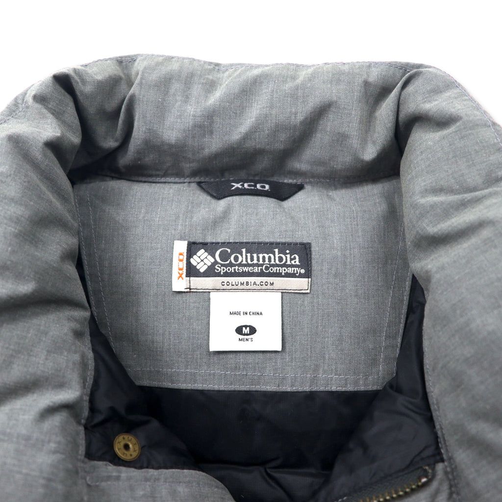 Columbia Deep Canyon Vest Down Vest M Gray Polyester Cotton Heather Ridge Cross Durable Water Repellent Teflon Treatment PM1053