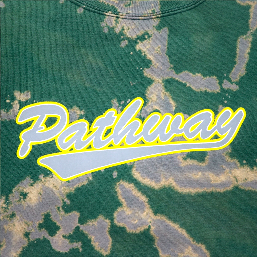 Lee 90s Pathway SKATEBOARDS Sweatshirt XL Green Tie-dye Premium Cotton Made in Mexico
