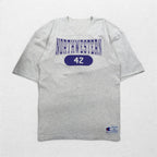 Champion 90年代 USA製 オーバーサイズ 半袖 スウェット Tシャツ L グレー NCAA NORTHWESTERN フットボール