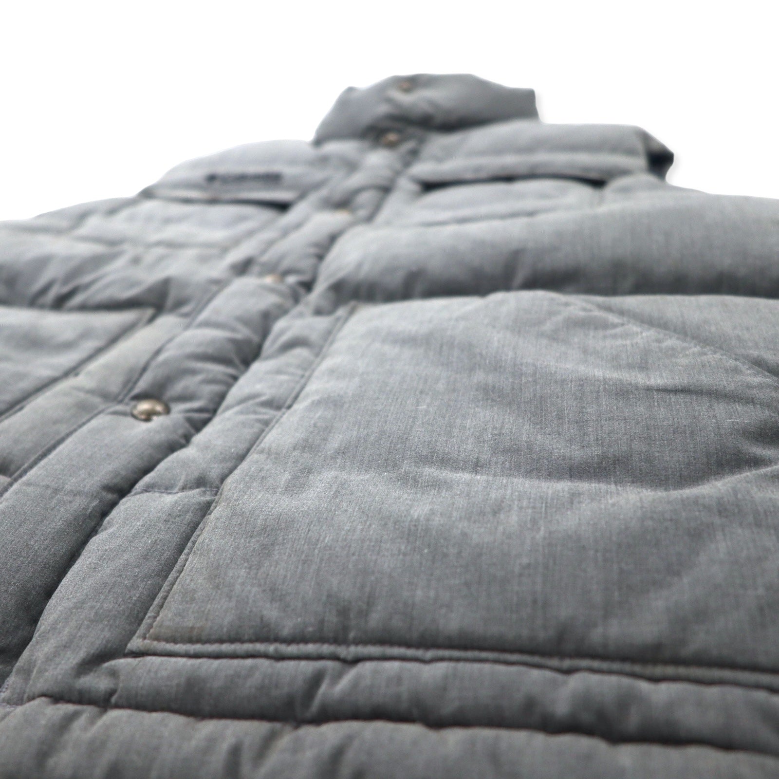 Columbia Deep Canyon Vest Down Vest M Gray Polyester Cotton Heather Ridge Cross Durable Water Repellent Teflon Treatment PM1053