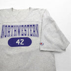 Champion 90年代 USA製 オーバーサイズ 半袖 スウェット Tシャツ L グレー NCAA NORTHWESTERN フットボール