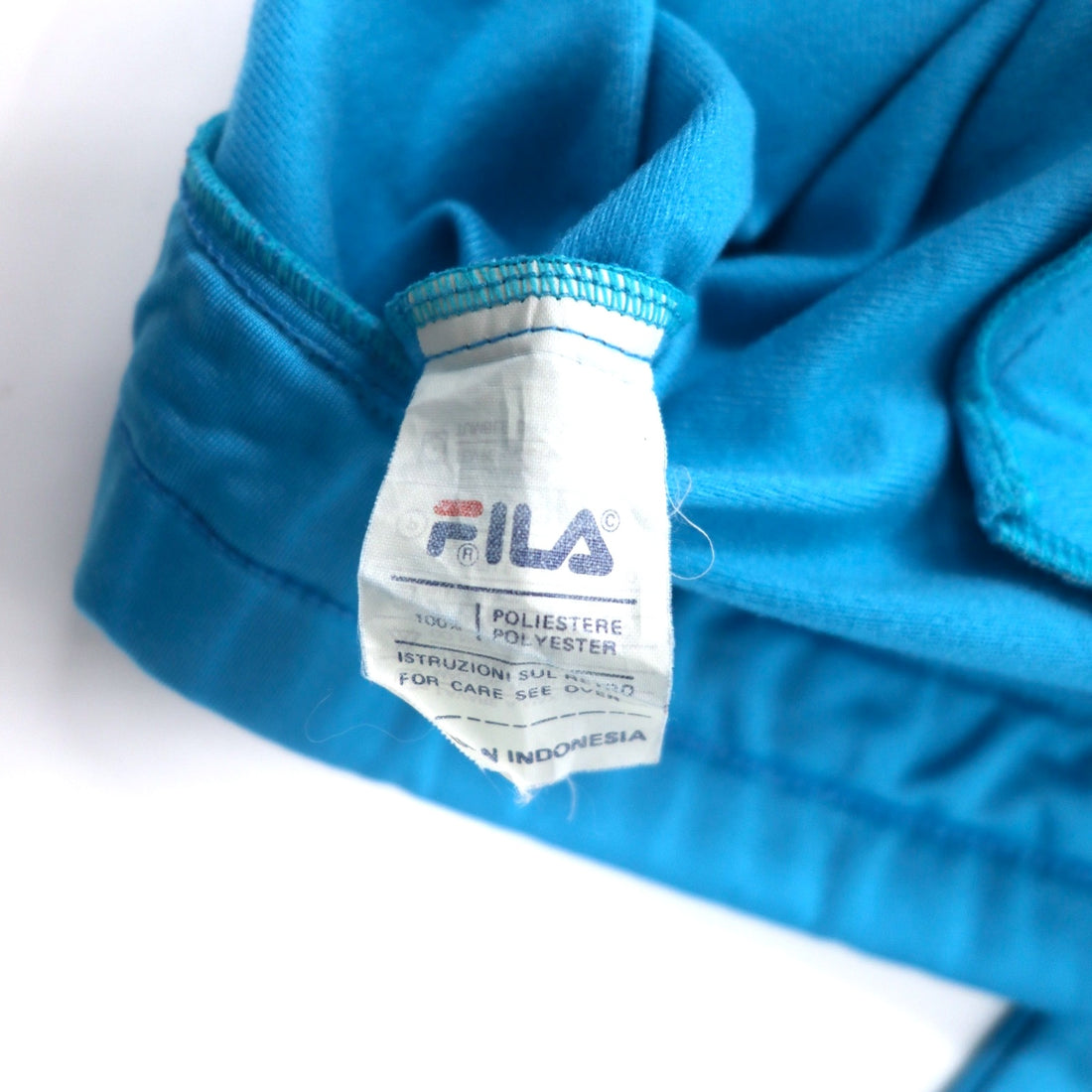 FILA 90s Track Jacket Jersey XL Blue Color Block Polyester Logo Embroidery