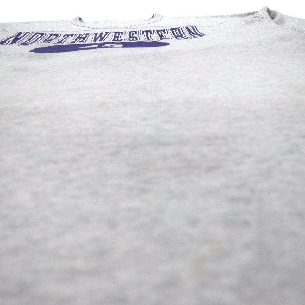 Champion 90年代 USA製 オーバーサイズ 半袖 スウェット Tシャツ L グレー NCAA NORTHWESTERN フットボール