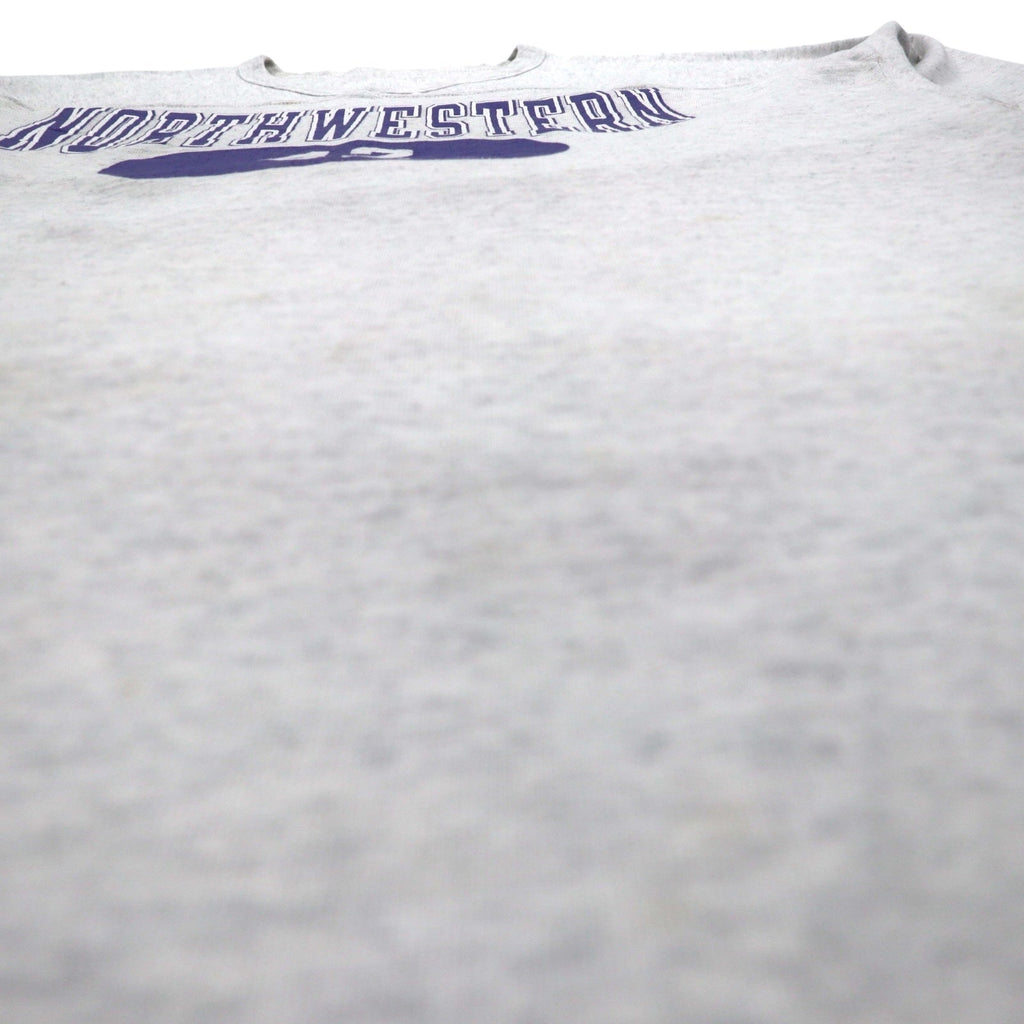Champion 90年代 USA製 オーバーサイズ 半袖 スウェット Tシャツ L グレー NCAA NORTHWESTERN フットボール