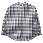 日本然リトテ-古着オンライン-Levi's 90年代 バンドカラーシャツ XL ベージュ ネイビー チェック コットン-Levi's 90's Band Collar Shirt XL Beige Navy Checked Cotton