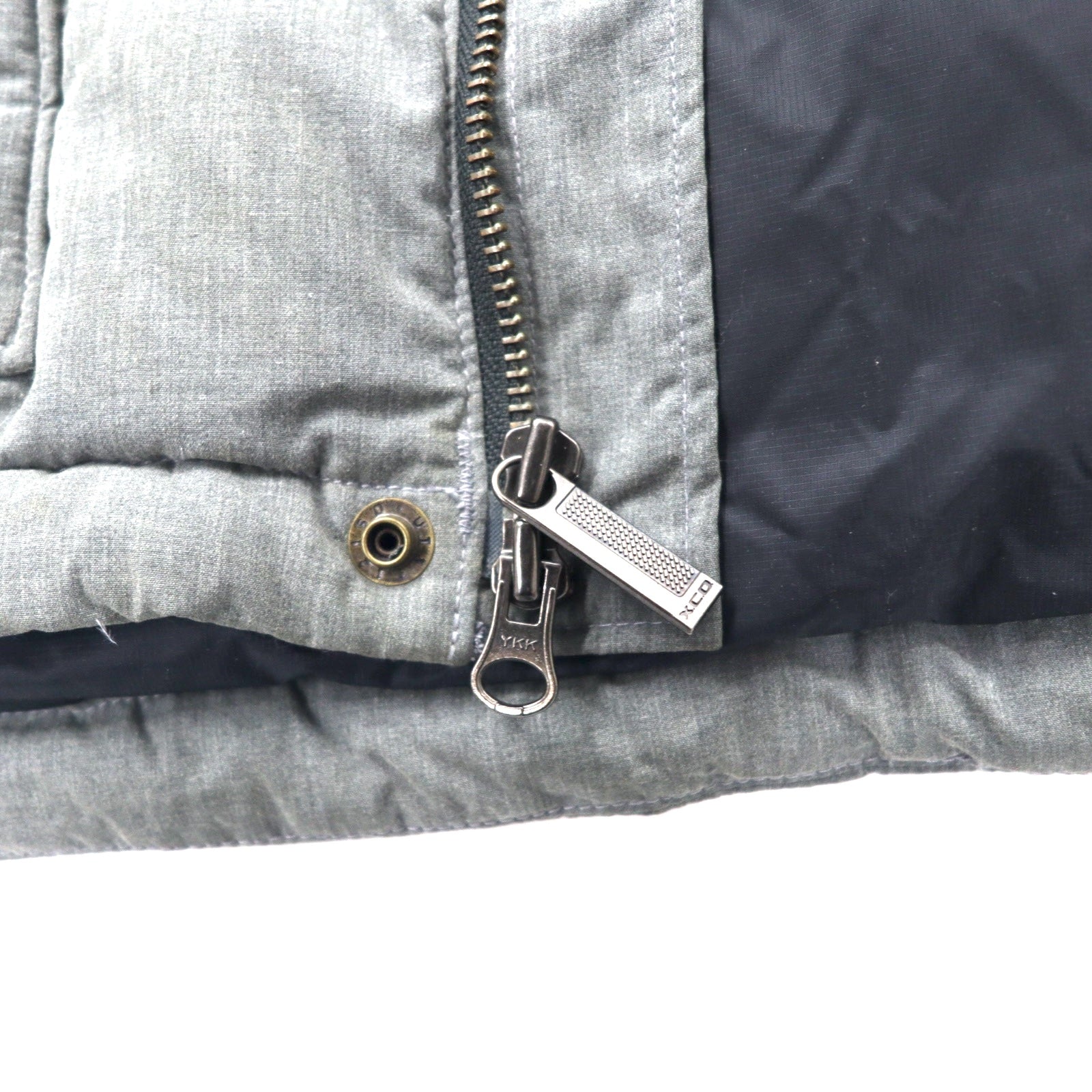 Columbia Deep Canyon Vest Down Vest M Gray Polyester Cotton Heather Ridge Cross Durable Water Repellent Teflon Treatment PM1053