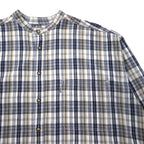Levi's 90s Band Collar Shirt, XL, Beige, Navy, Check, Cotton