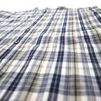 Levi's 90s Band Collar Shirt, XL, Beige, Navy, Check, Cotton