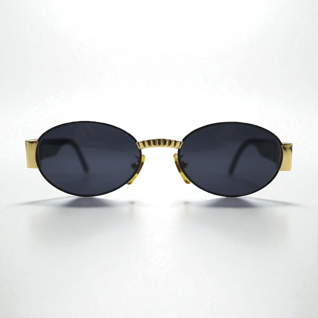 FENDI オーバル サングラス ブラック メタル SL7066 201N FFロゴ イタリア製