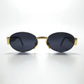 FENDI Oval Sunglasses, Black Metal, SL7066 201N, FF Logo, Made in Italy
