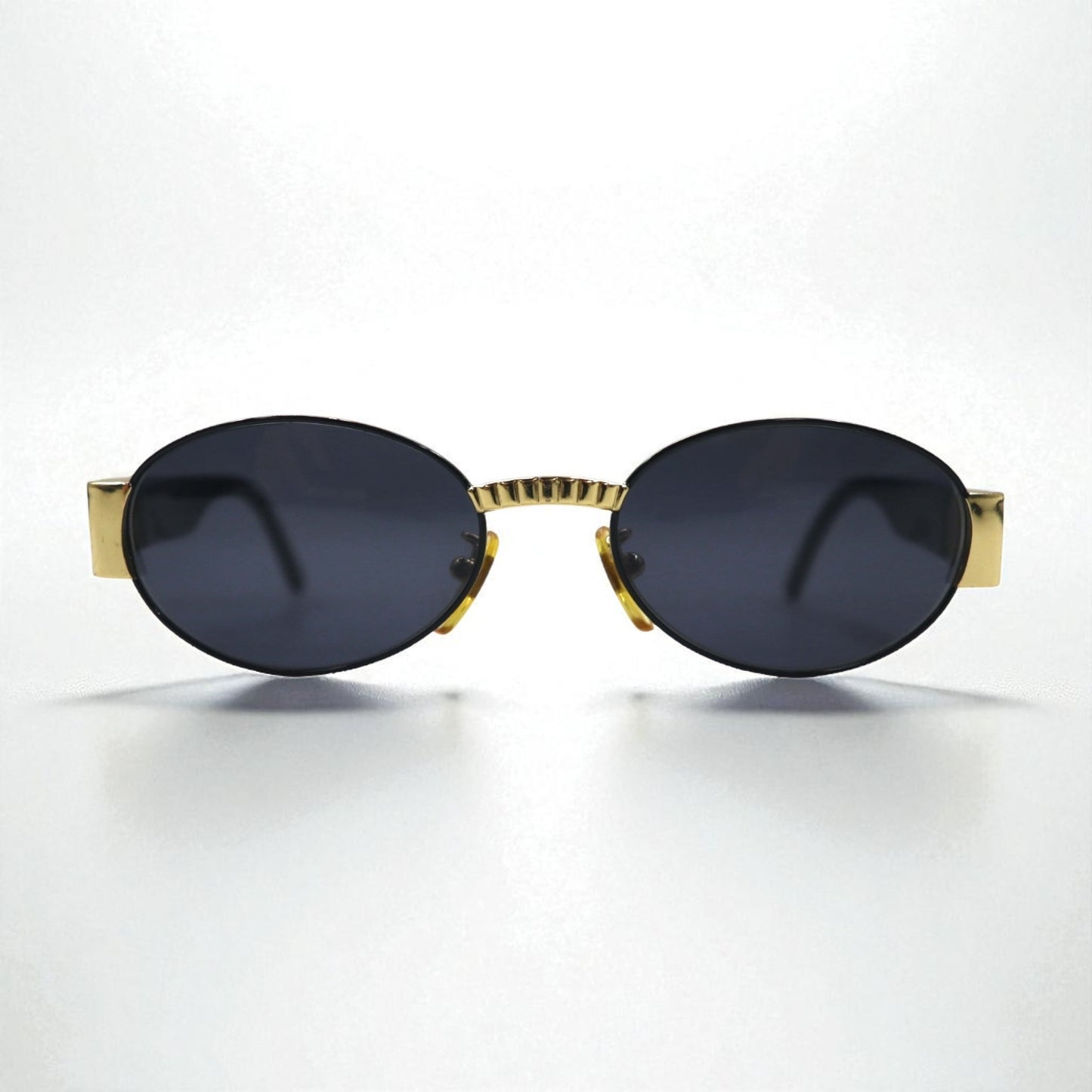 FENDI オーバル サングラス ブラック メタル SL7066 201N FFロゴ イタリア製