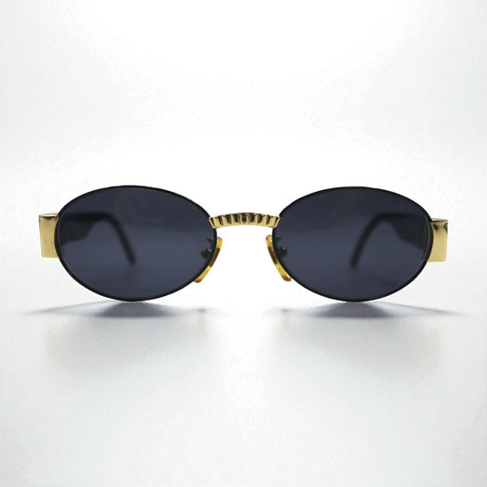 FENDI オーバル サングラス ブラック メタル SL7066 201N FFロゴ イタリア製